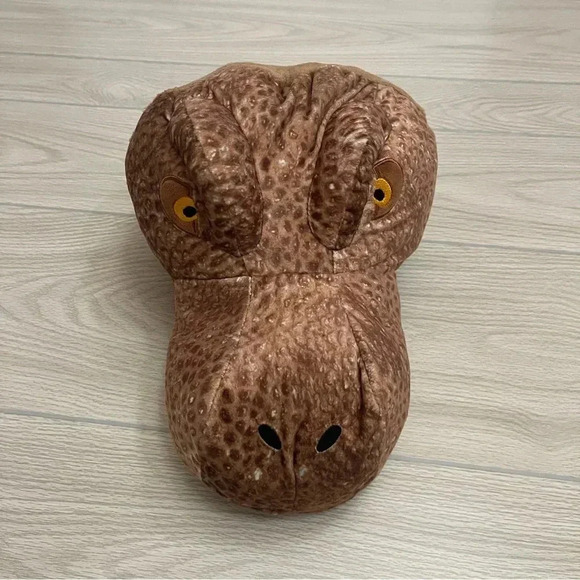 Jurassic World Brown Dinosaur Plush Head Wrap Kids Blanket size 48”Wx30”H - Picture 14 of 16